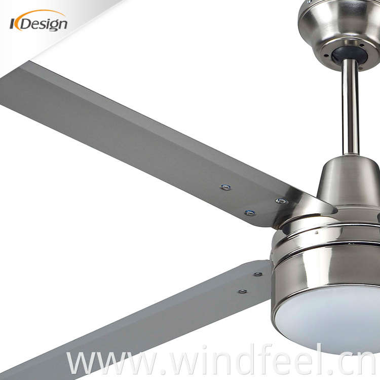 Silver spotlight 48 inch copper motor ceiling fan no noise high end stainless steel ceiling fans with remote control